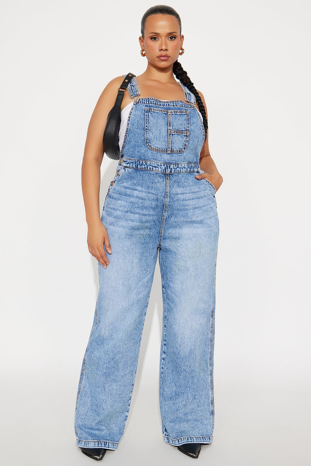 Typical Rachel Wide Leg Denim Overalls - Light Wash