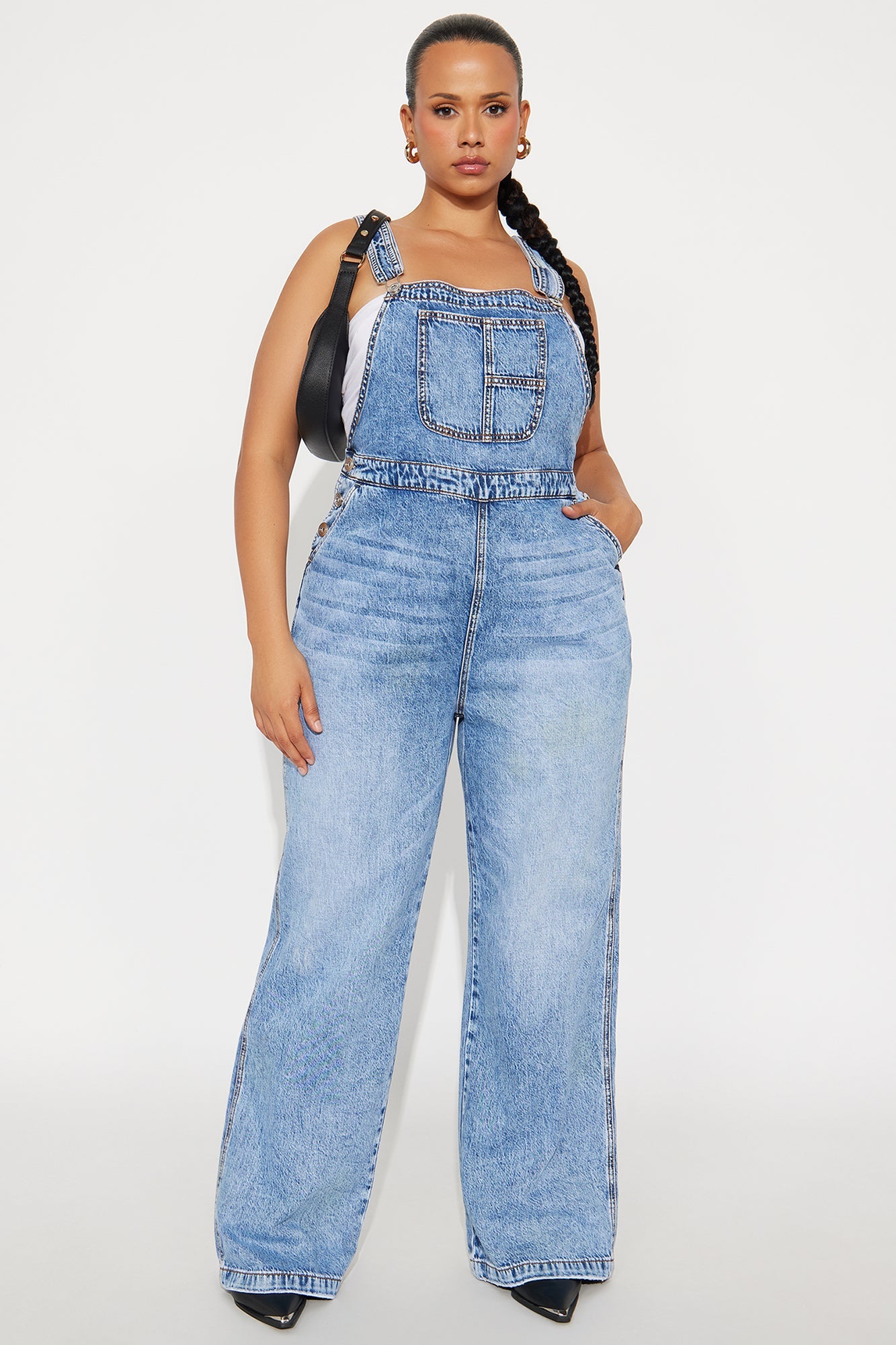Typical Rachel Wide Leg Denim Overalls - Light Wash