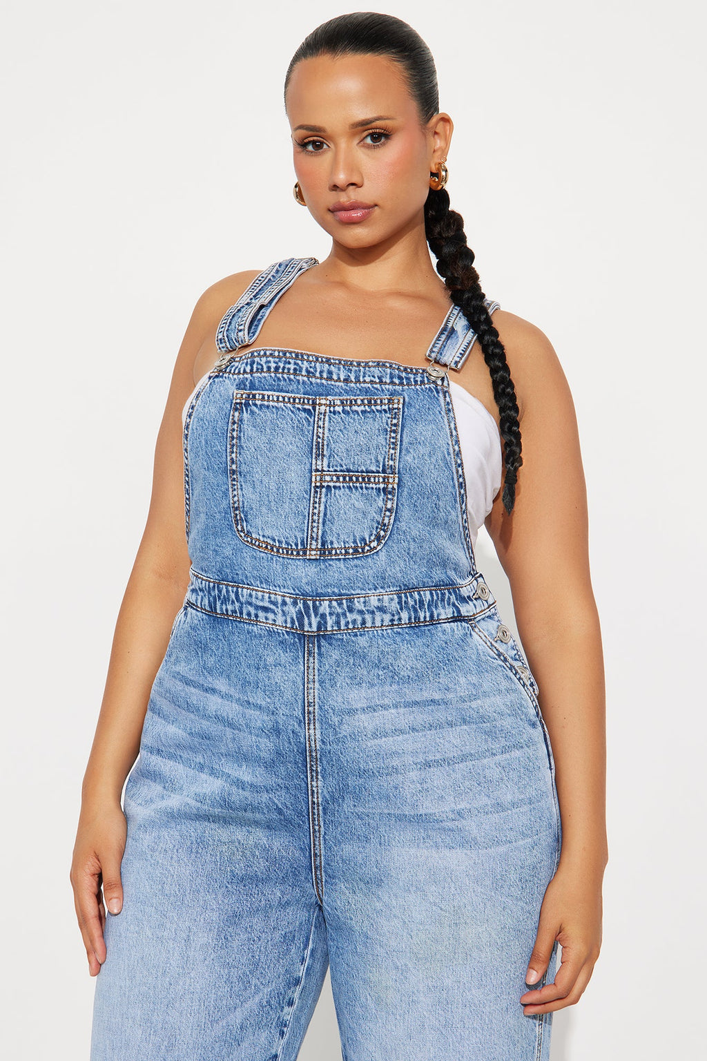 Typical Rachel Wide Leg Denim Overalls - Light Wash