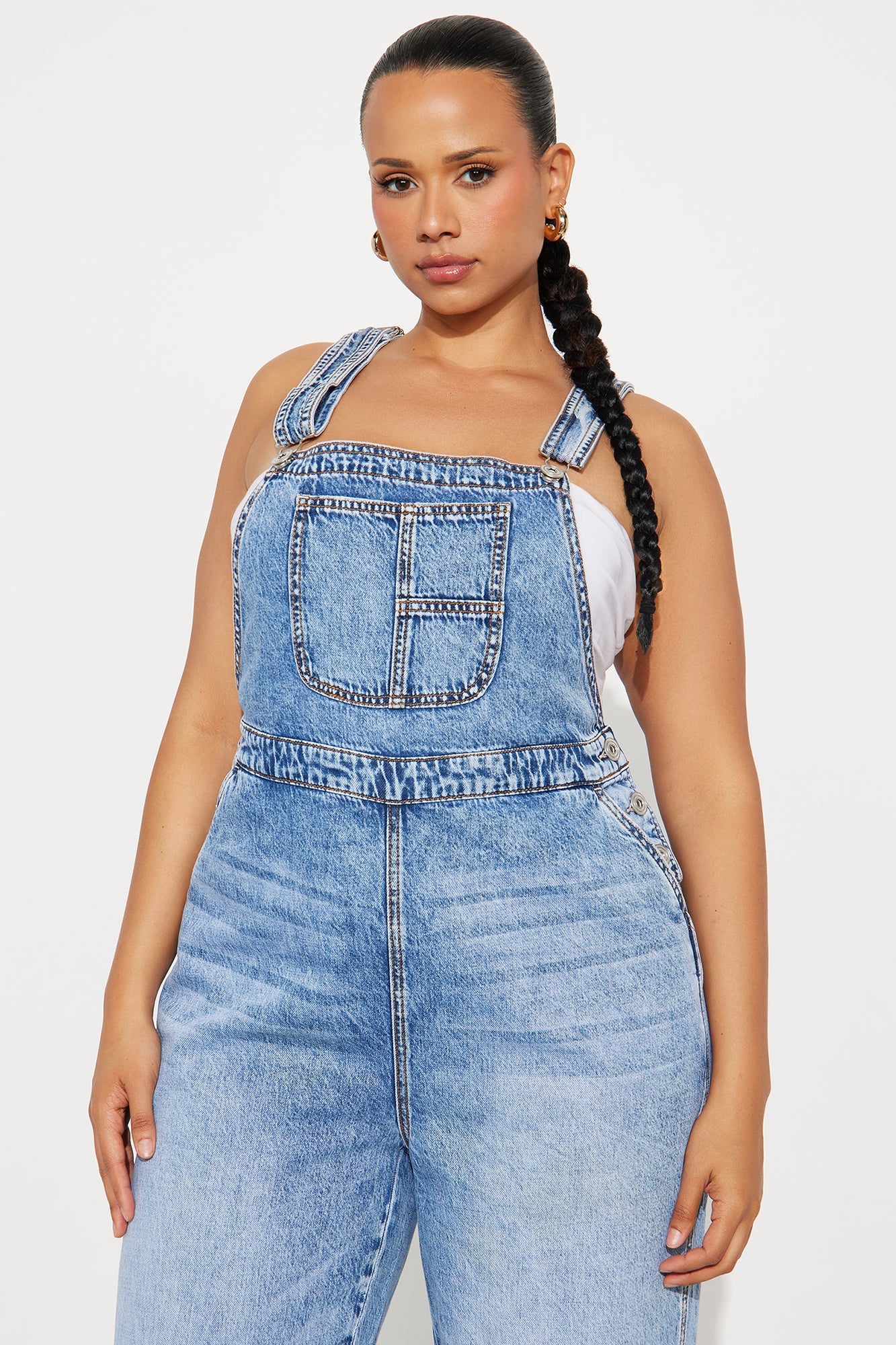 Typical Rachel Wide Leg Denim Overalls - Light Wash