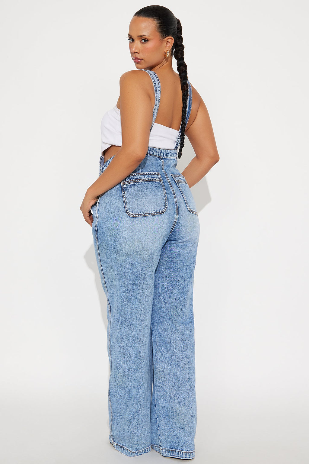 Typical Rachel Wide Leg Denim Overalls - Light Wash