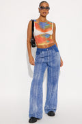 Down The Line Wide Leg Jeans - Medium Wash