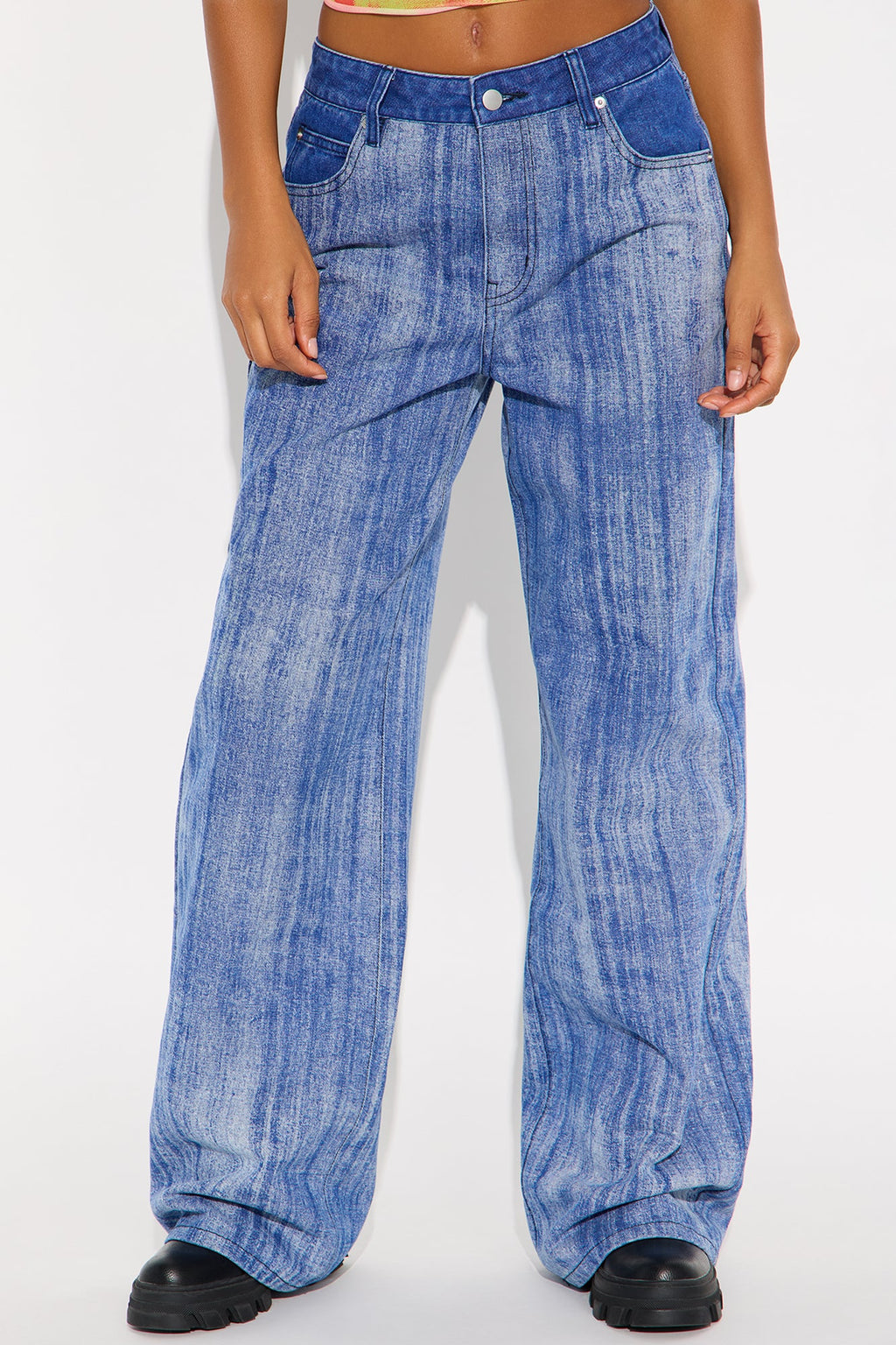 Down The Line Wide Leg Jeans - Medium Wash