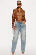 Most Wanted Crossover Straight Leg Jeans - Vintage Wash