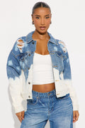 Easy Going Denim Trucker Jacket - Medium Wash