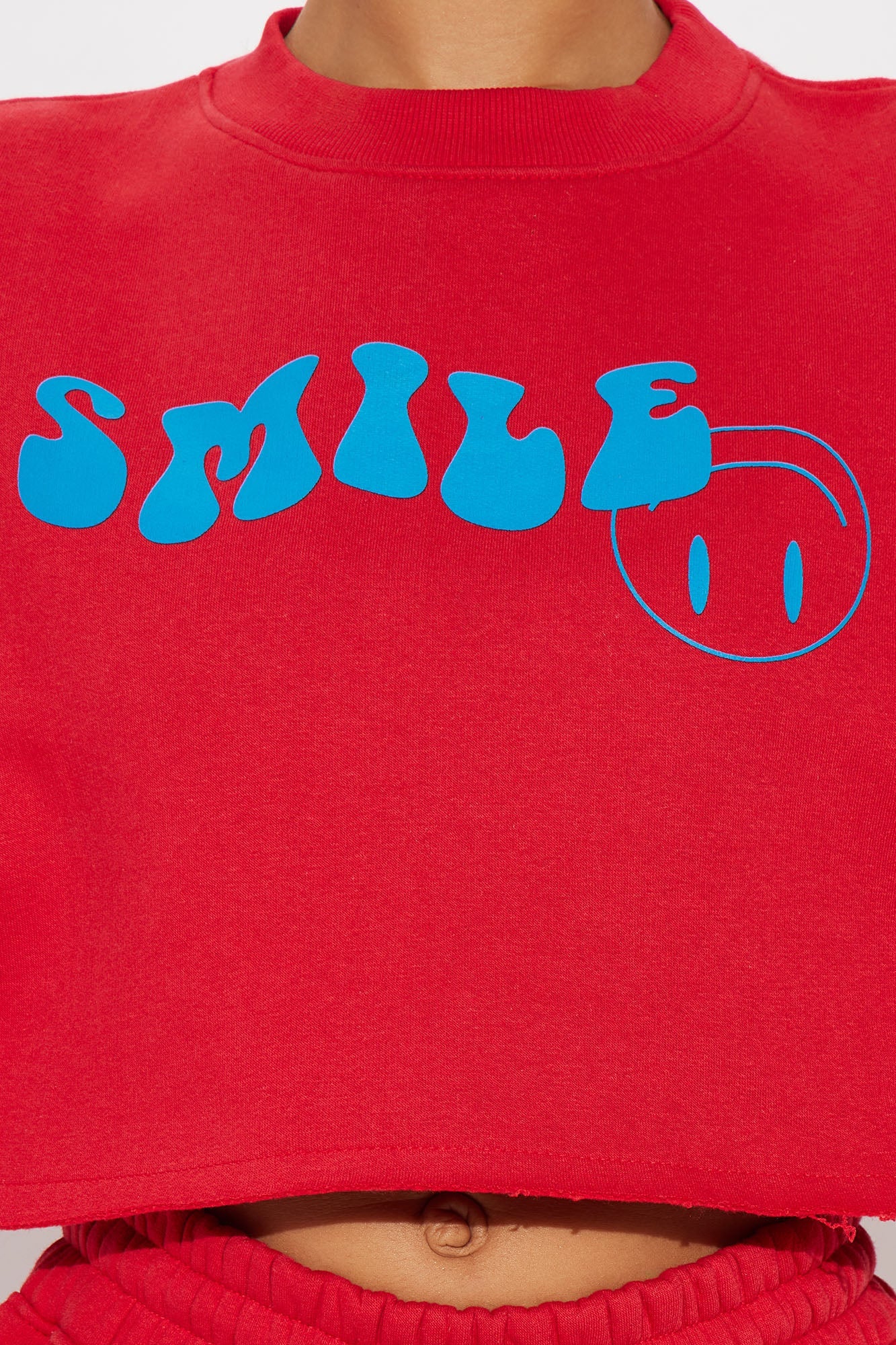 Smile You're On Camera Fleece Pant Set - Red