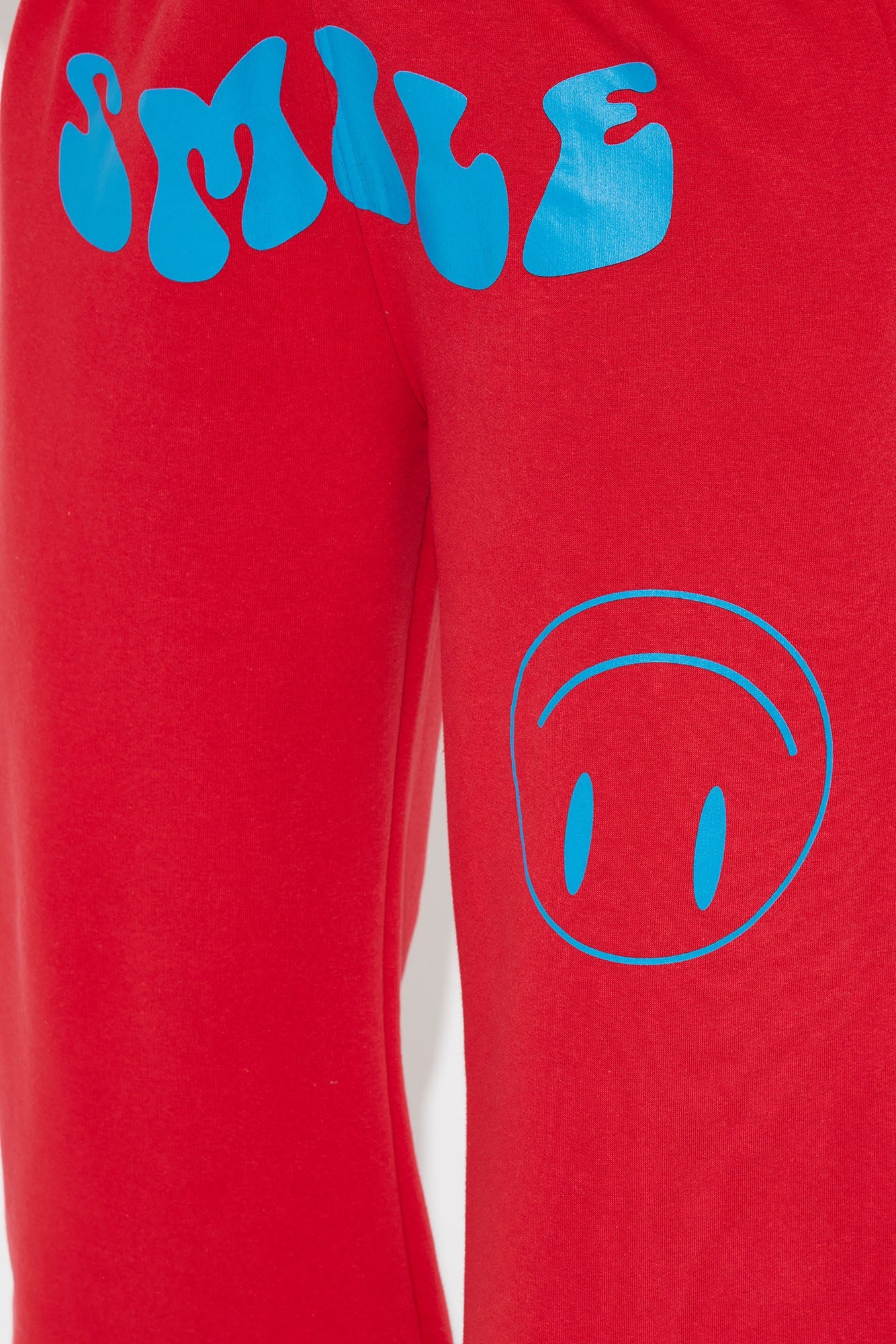 Smile You're On Camera Fleece Pant Set - Red