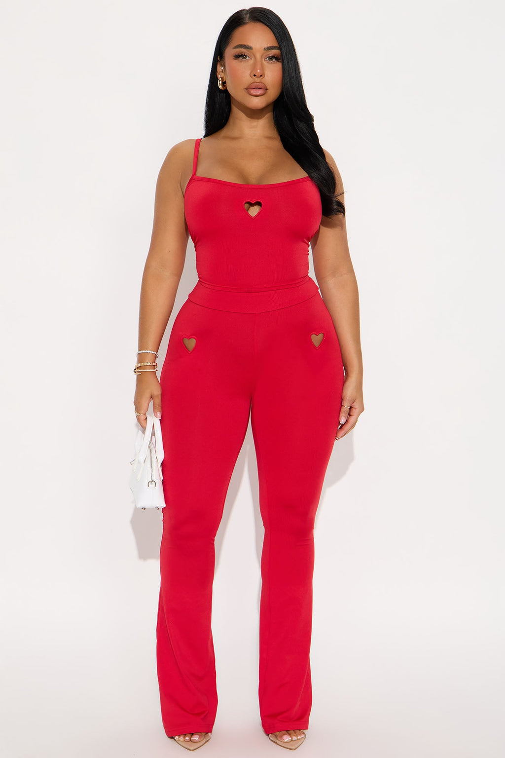 Hearts In Motion Pant Set - Red