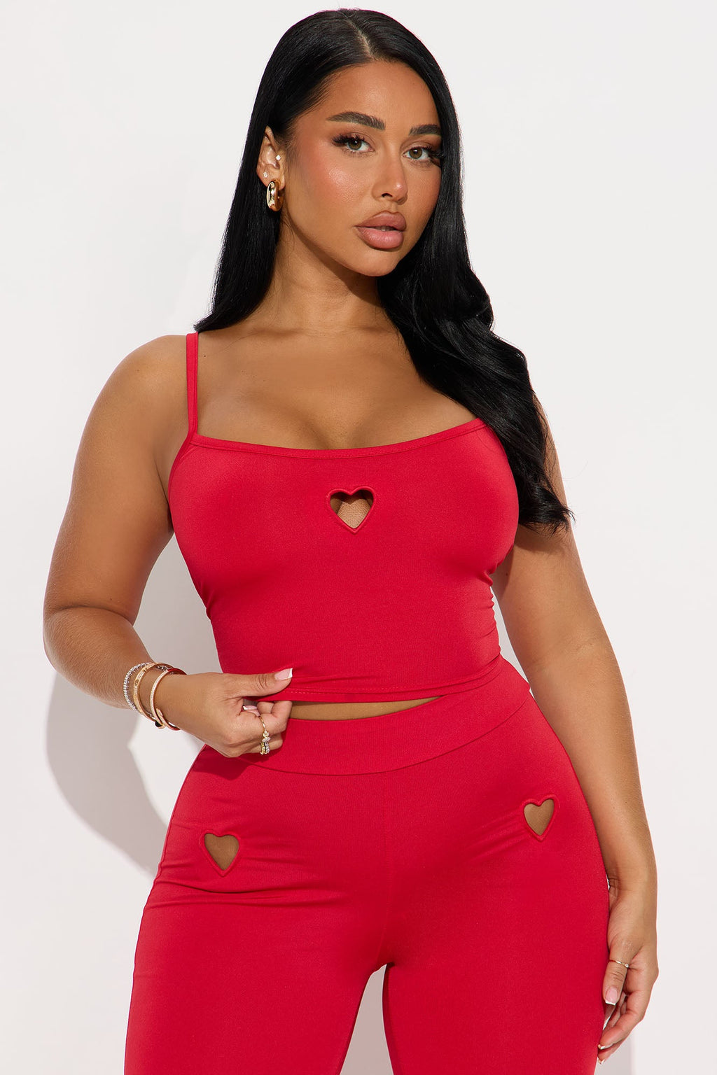 Hearts In Motion Pant Set - Red