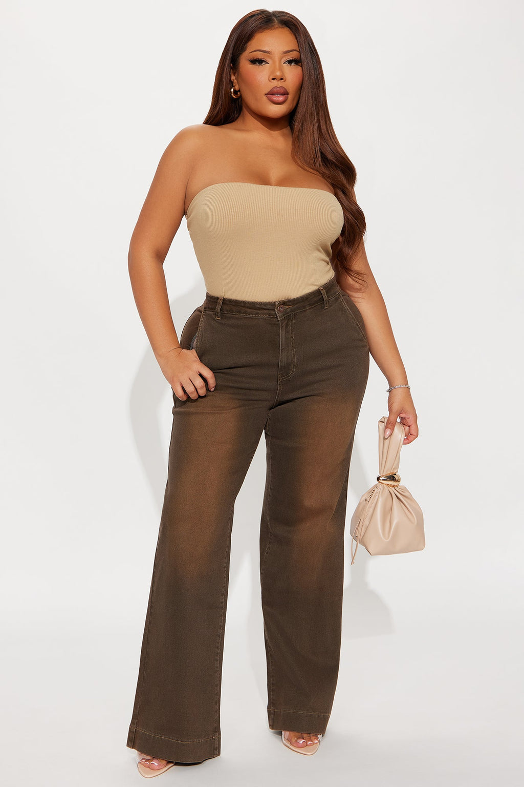 National Treasure Tinted Trouser Jeans - Brown
