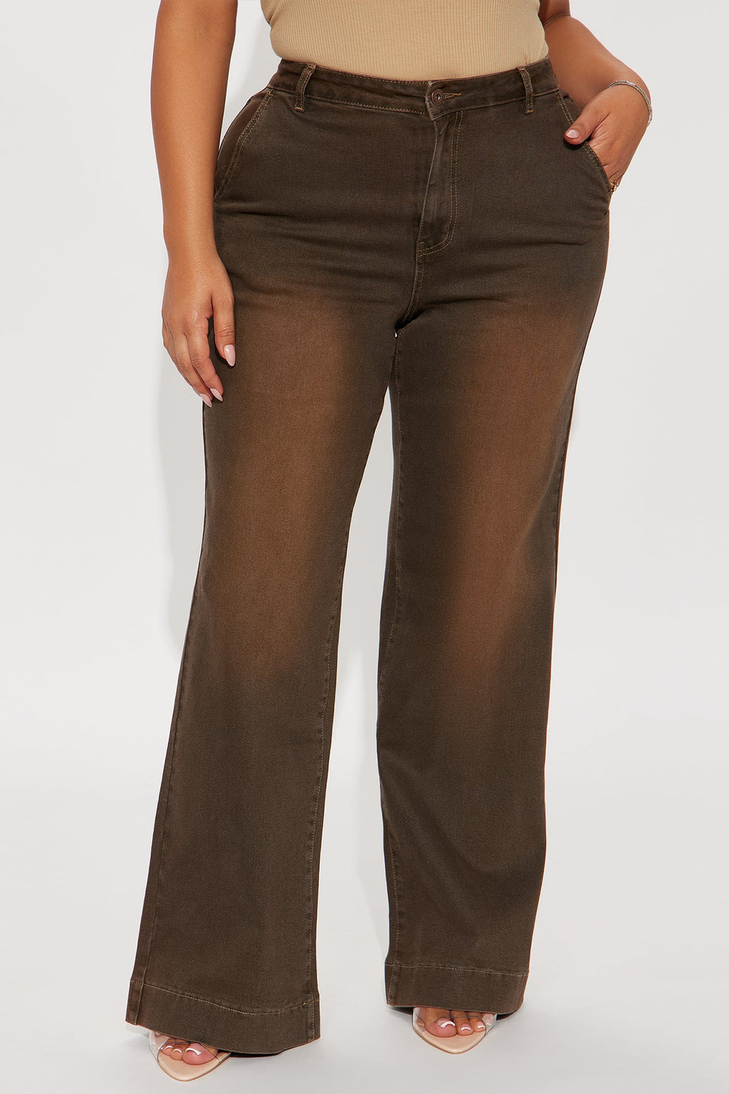 National Treasure Tinted Trouser Jeans - Brown