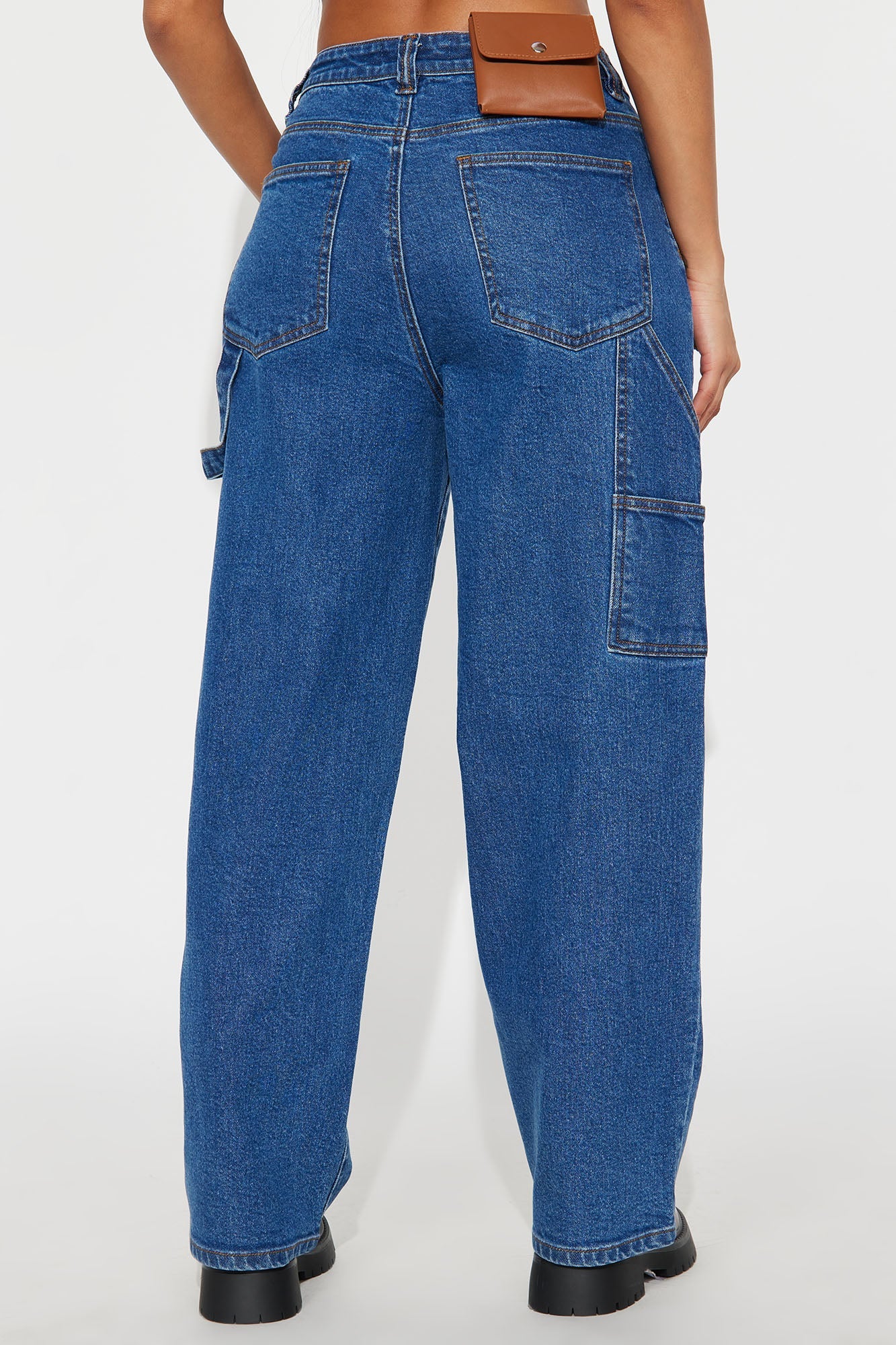 Full Of Secrets Utility Straight Leg Jeans - Medium Wash