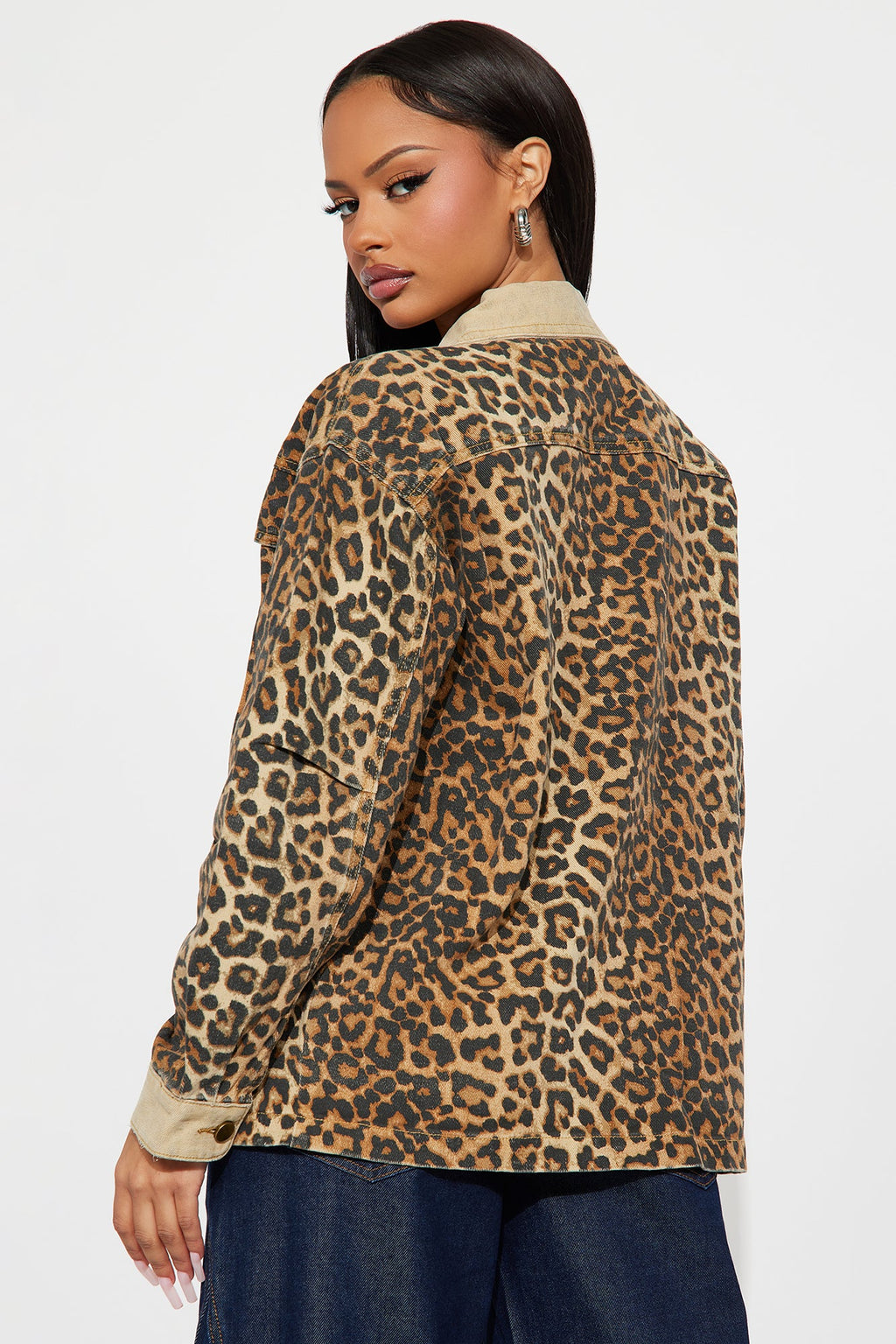 Denise Oversized Leopard Barn Jacket - Brown/combo