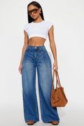 She Seams Stellar Wide Leg Jeans - Medium Wash