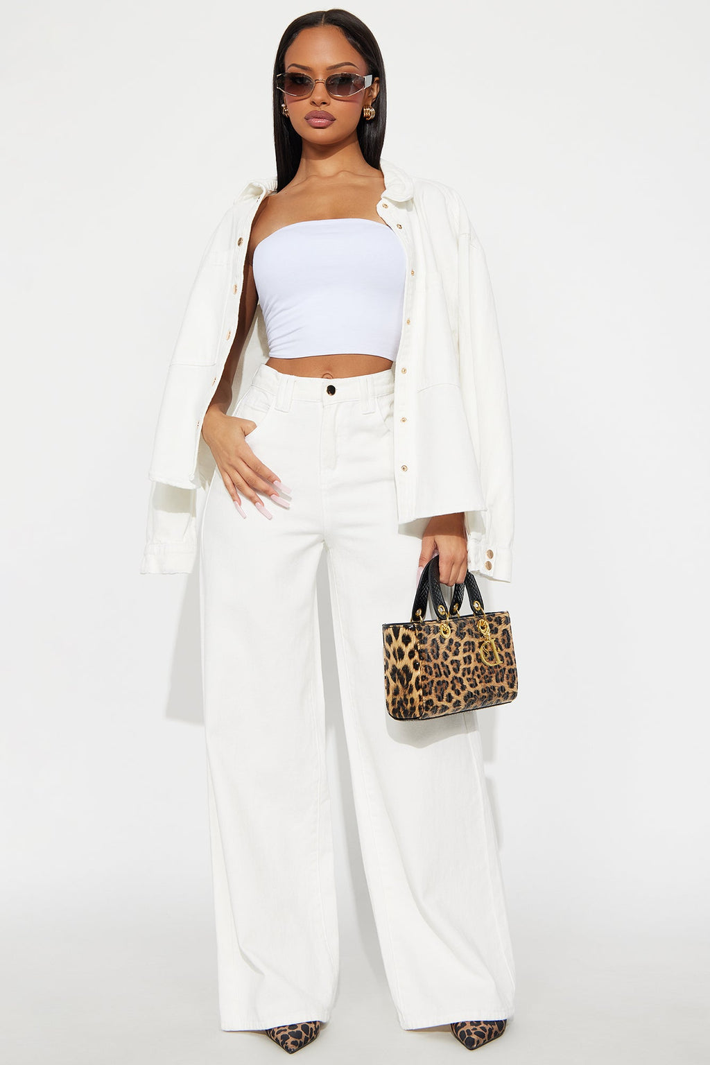 Très Jolie Wide Leg Jeans - White