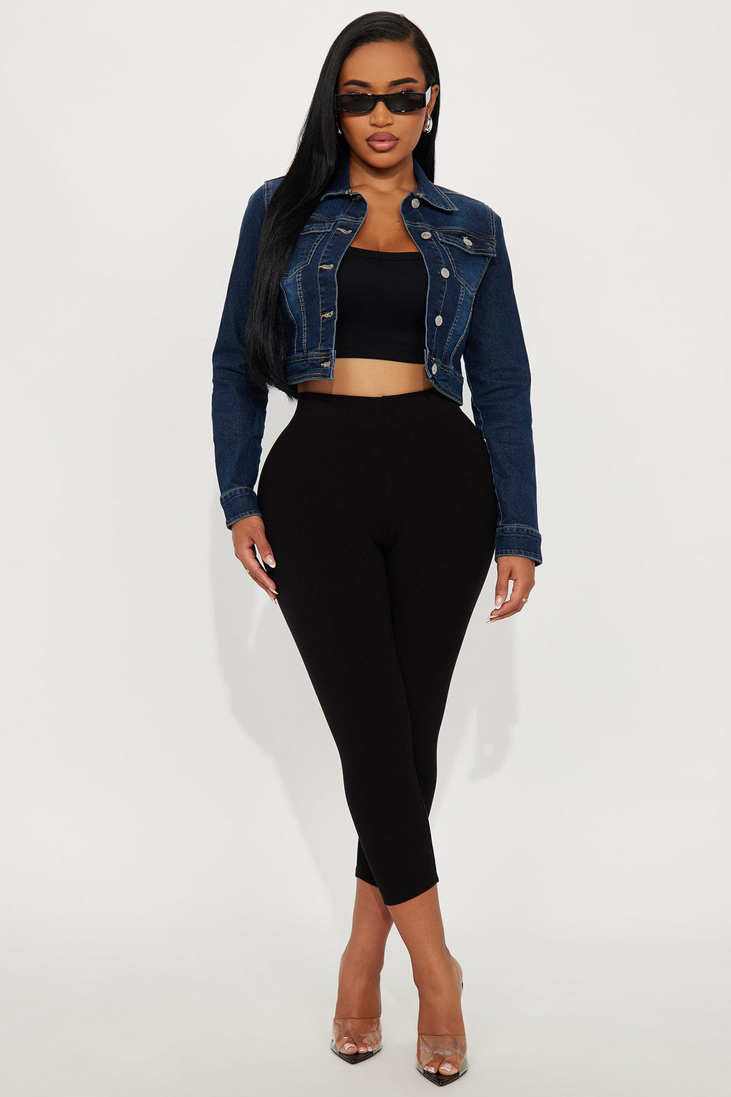 Becca Basic Denim Trucker Jacket - Dark Wash