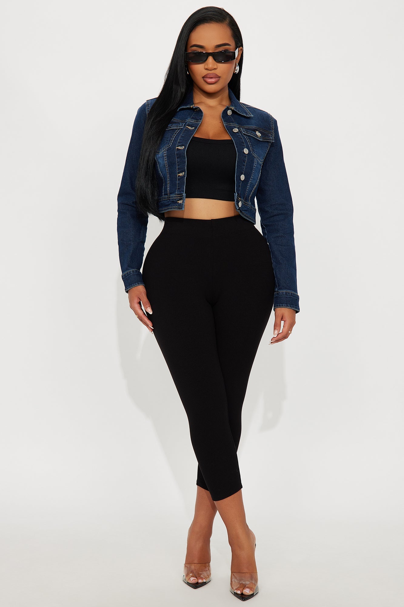 Becca Basic Denim Trucker Jacket - Dark Wash