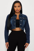 Becca Basic Denim Trucker Jacket - Dark Wash