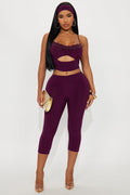 Best Of Times 3 Piece Capri Set - Plum