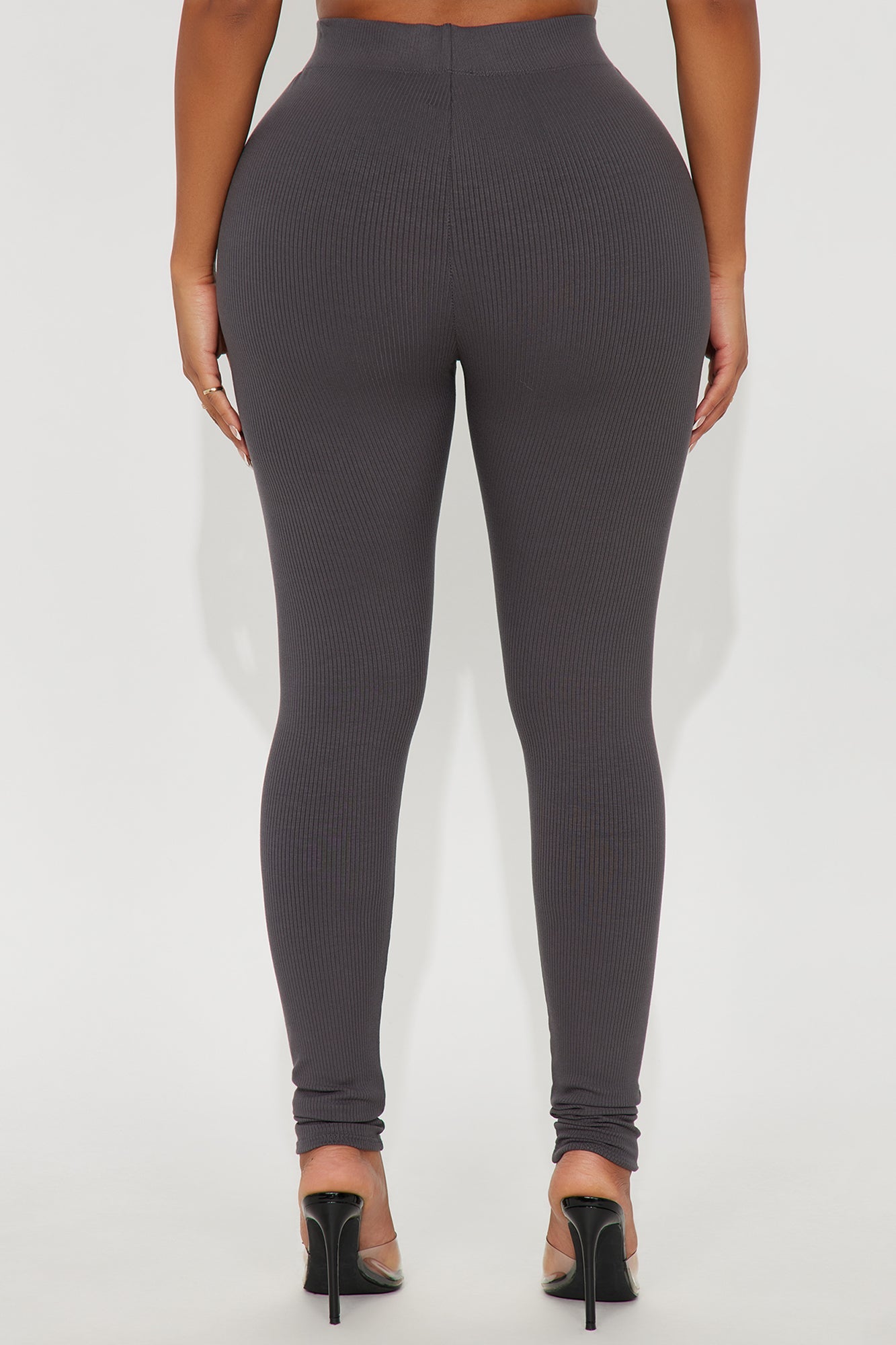 Tory Rib Heavy Contoured High Waisted Legging - Charcoal