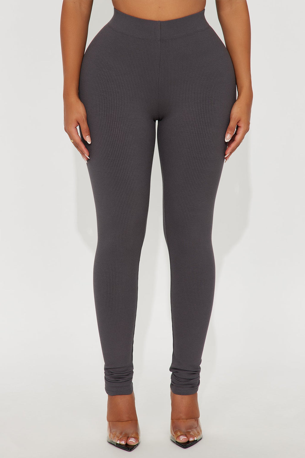 Tory Rib Heavy Contoured High Waisted Legging - Charcoal