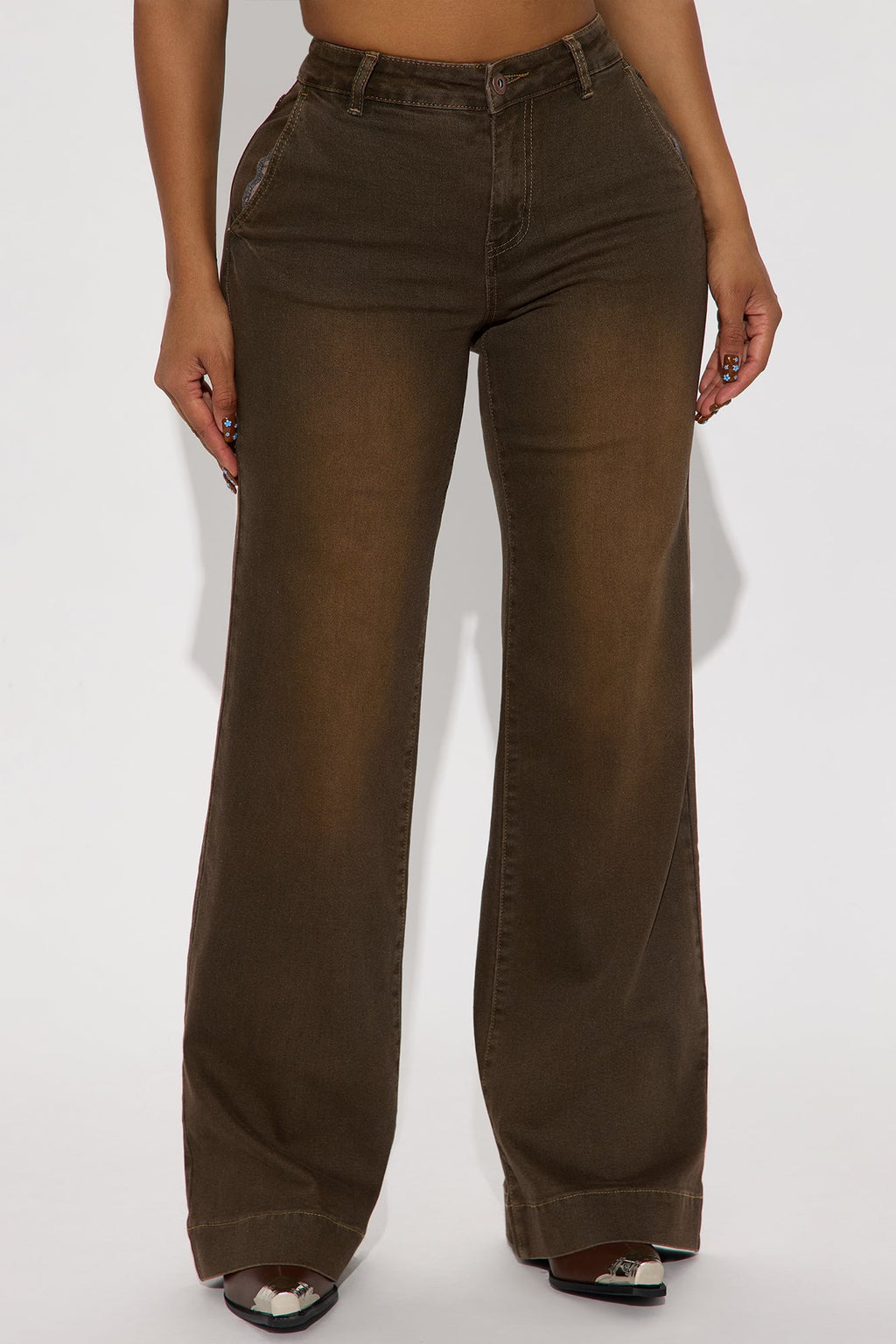National Treasure Tinted Trouser Jeans - Brown