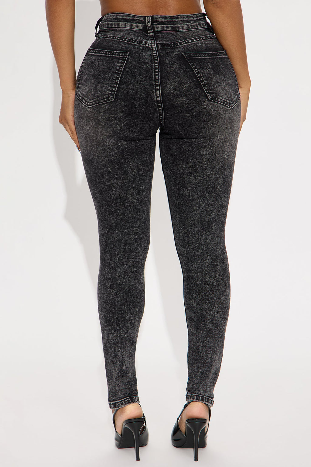 In The Black Skinny Jeans - Acid Wash Black