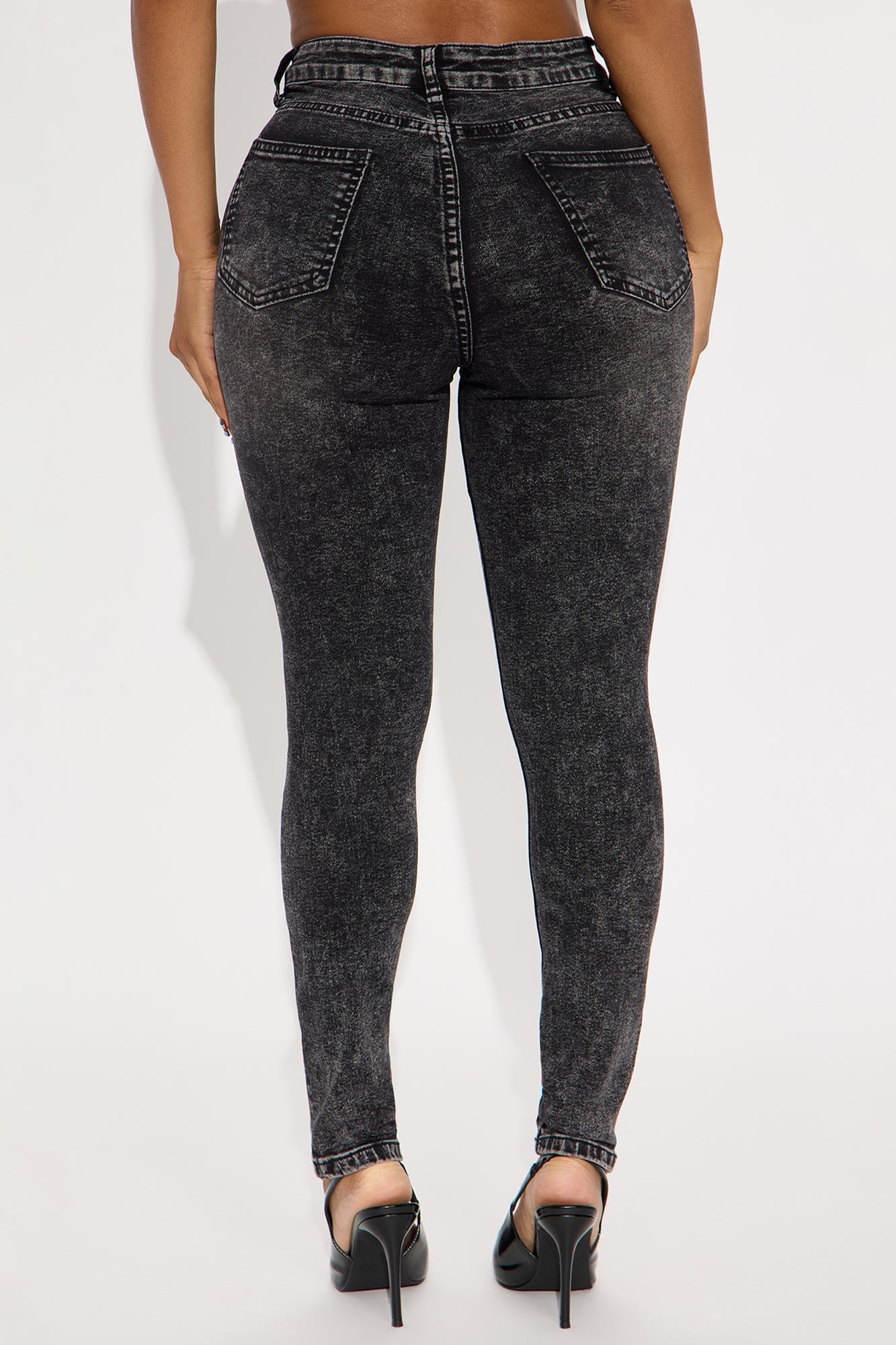 In The Black Skinny Jeans - Acid Wash Black