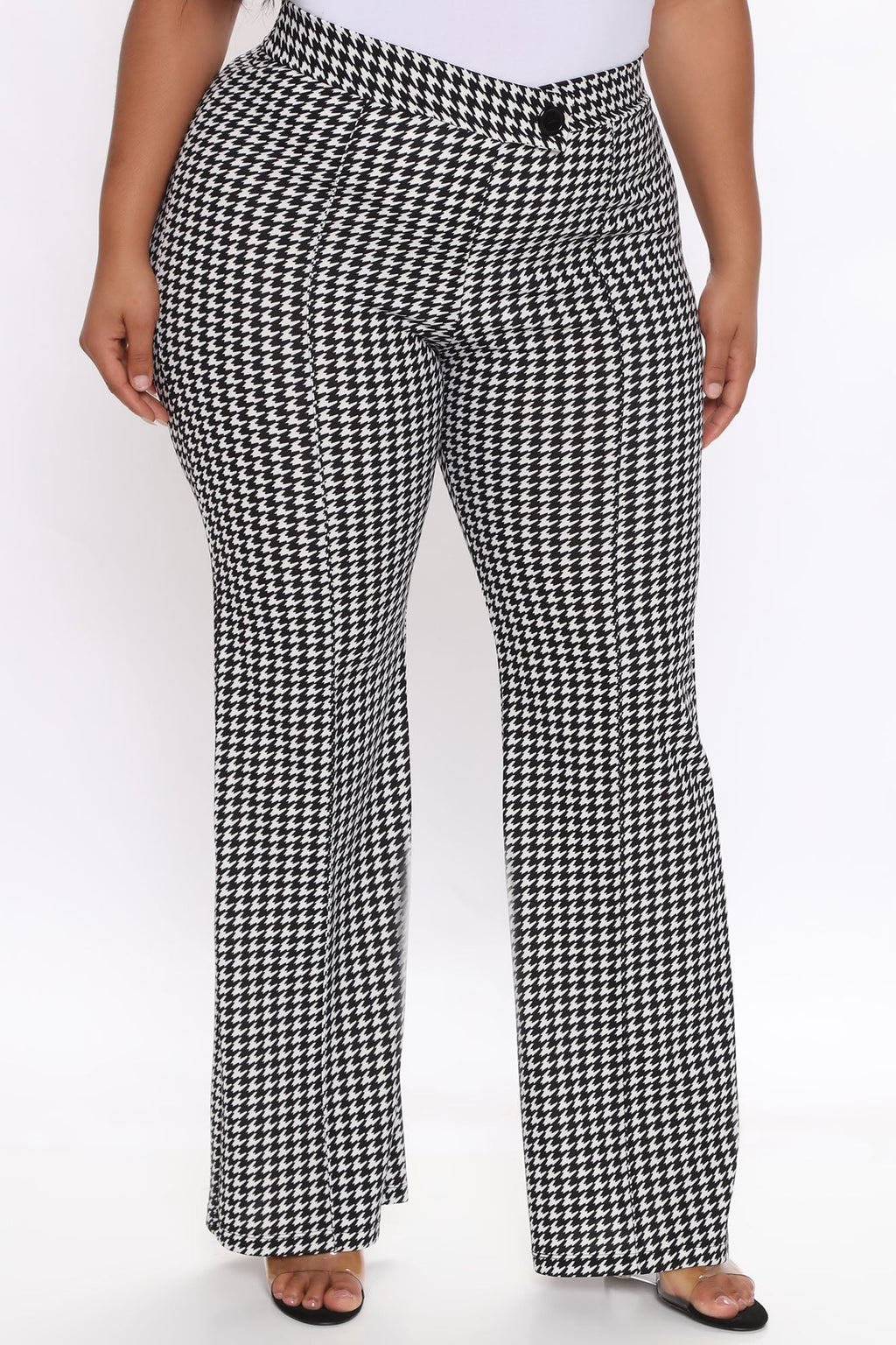 Check Back Later Wide Leg Pants - Black/White