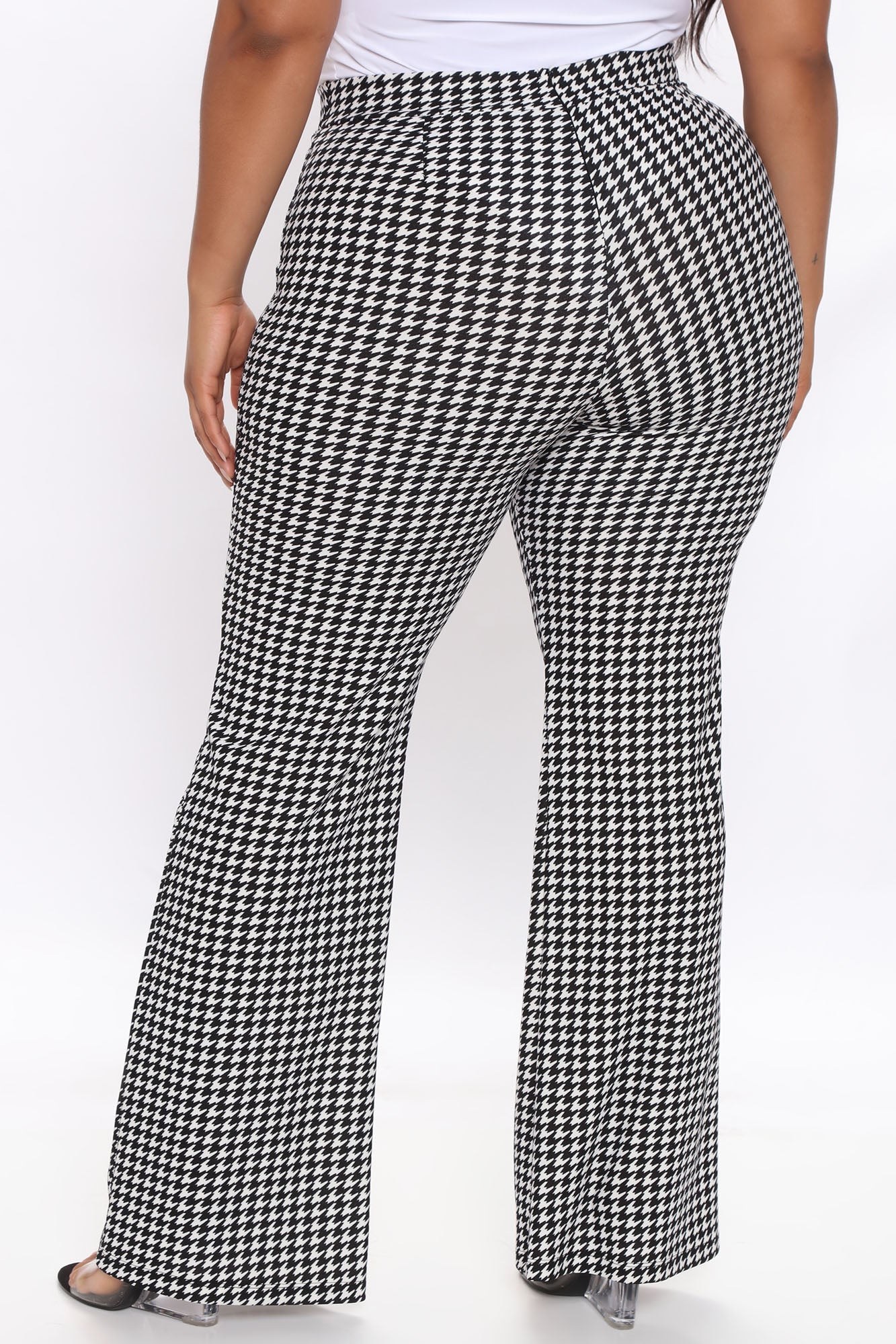 Check Back Later Wide Leg Pants - Black/White