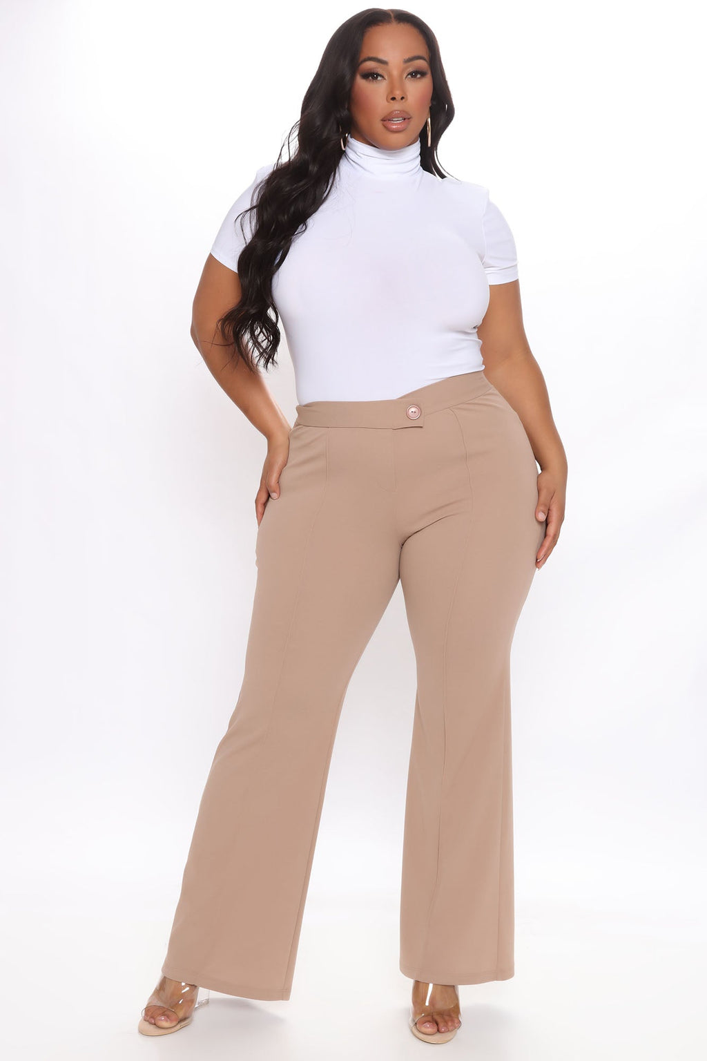 Call It Even Wide Leg Dress Pants - Taupe