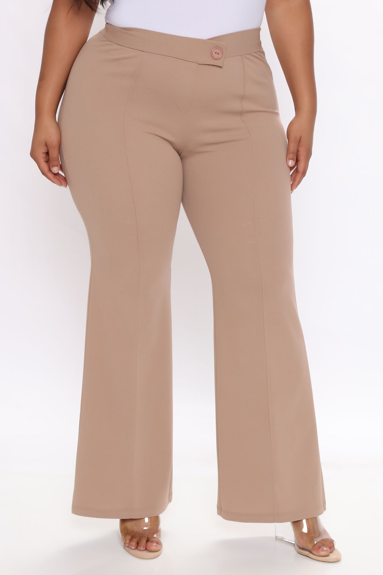 Call It Even Wide Leg Dress Pants - Taupe