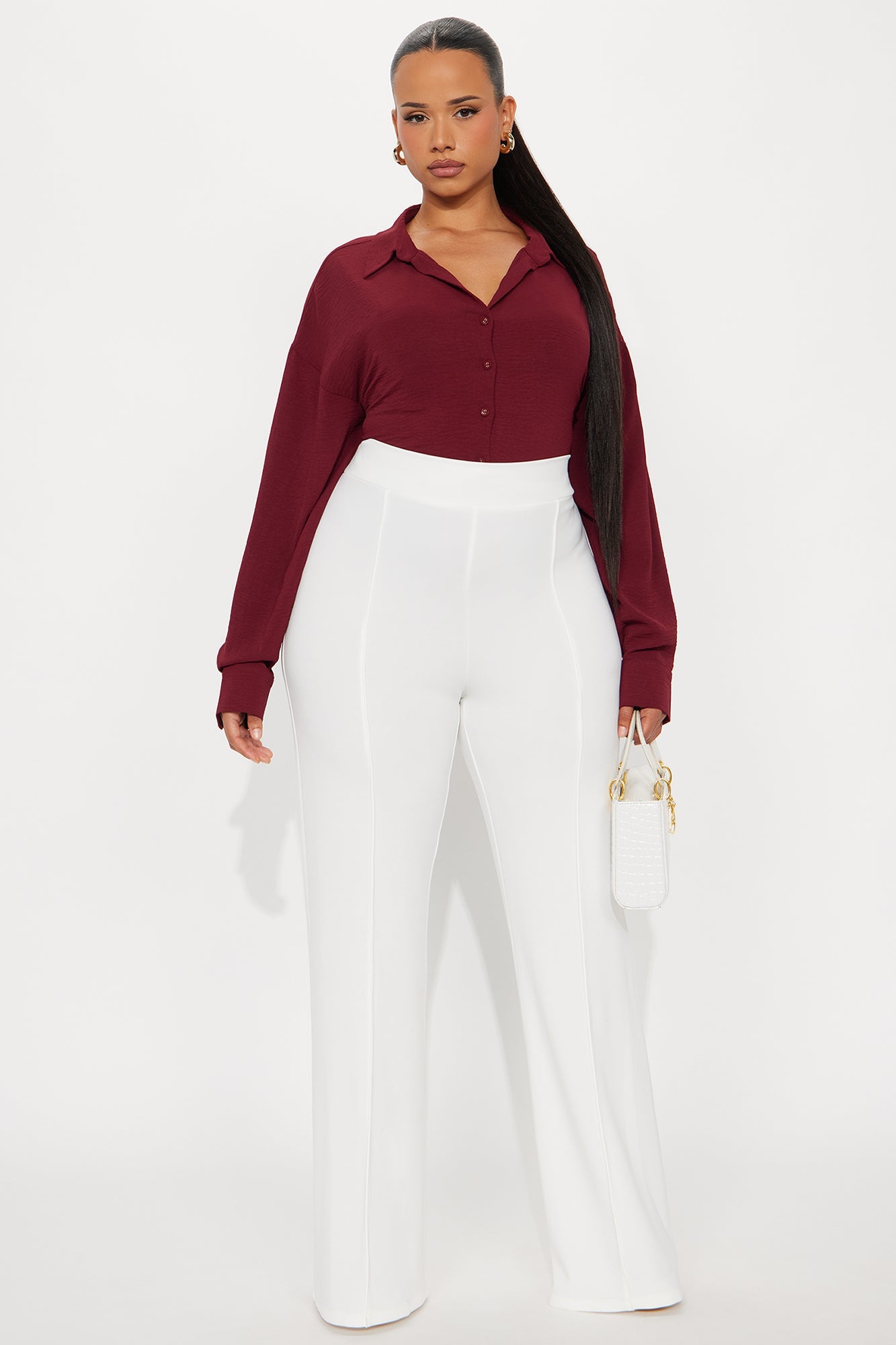 Victoria High Waisted Dress Pants - Ivory