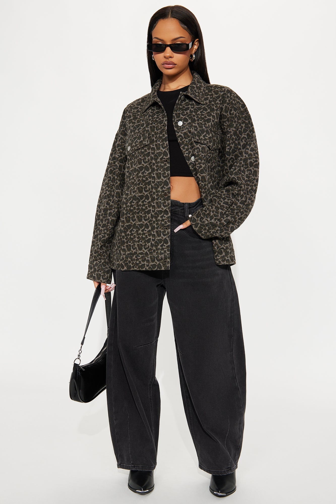 Think About It Oversized Leopard Jacket - Brown/combo