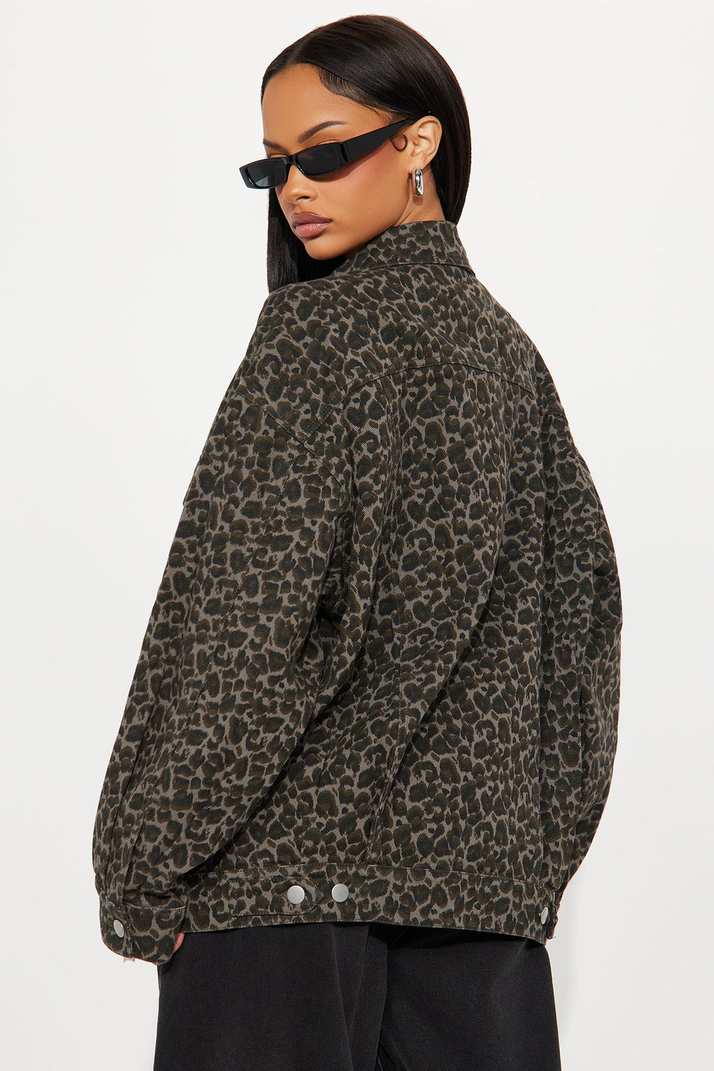 Think About It Oversized Leopard Jacket - Brown/combo