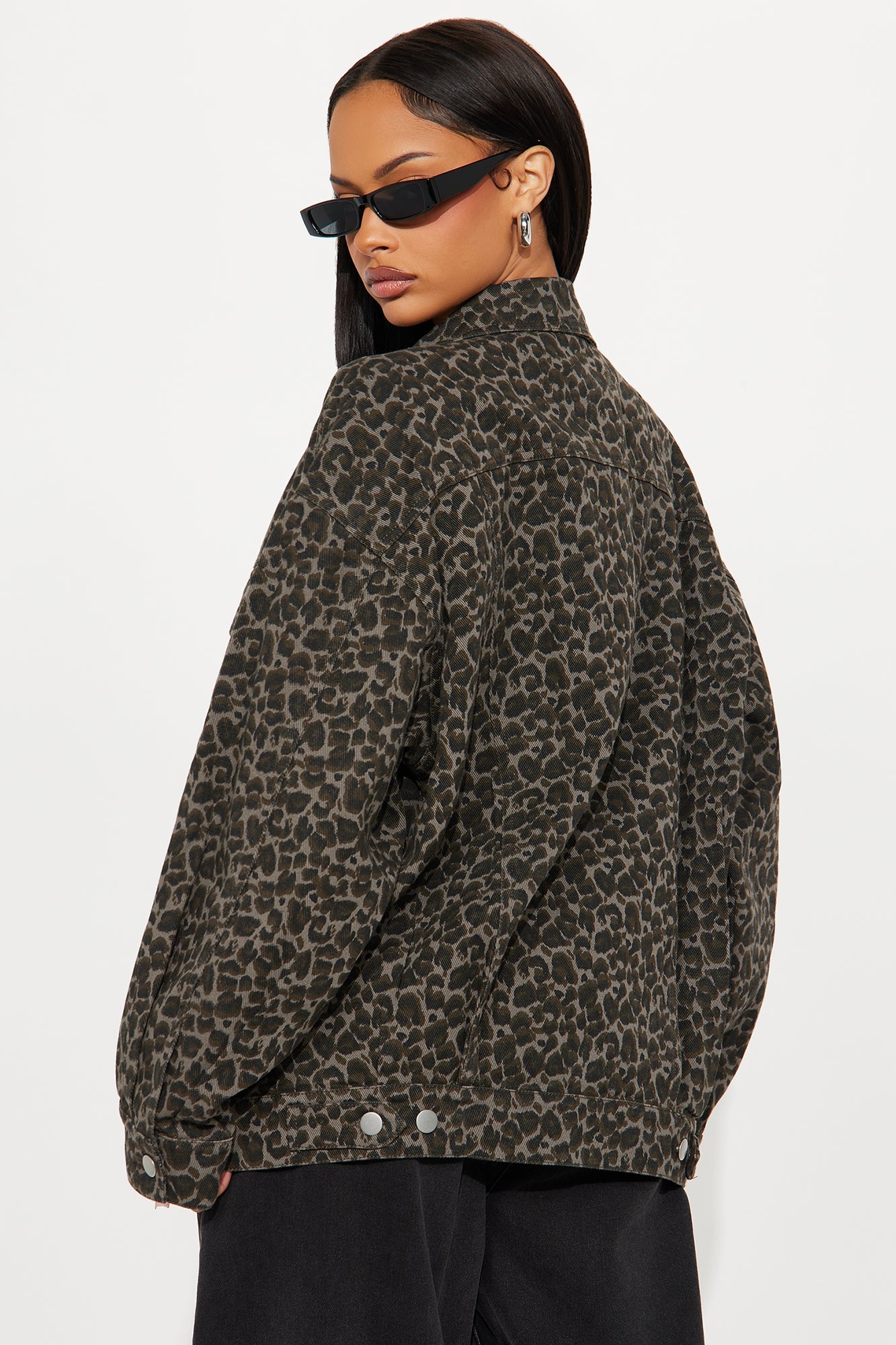 Think About It Oversized Leopard Jacket - Brown/combo