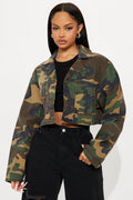 Army Brat Cropped Camo Jacket - Camouflage