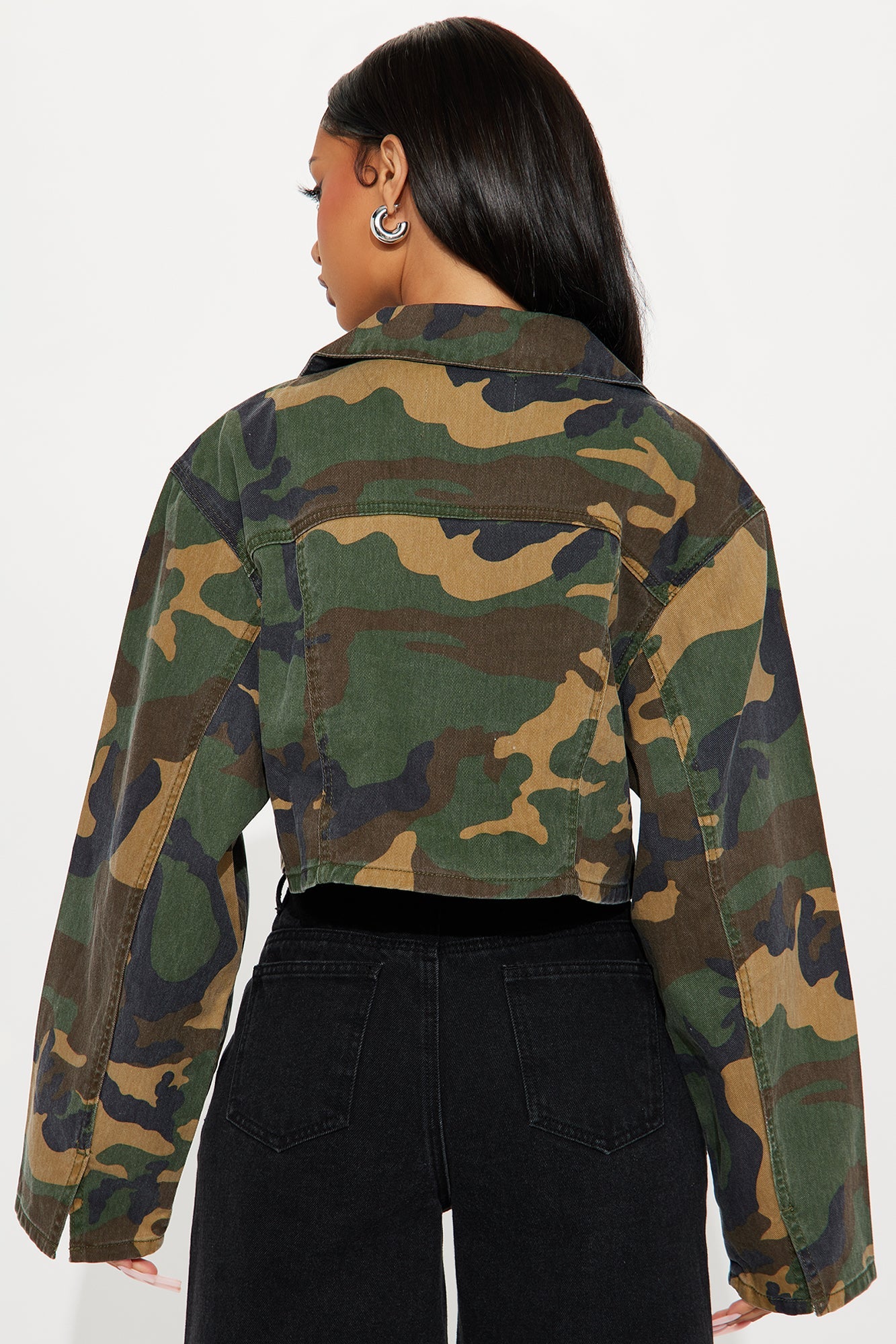 Army Brat Cropped Camo Jacket - Camouflage