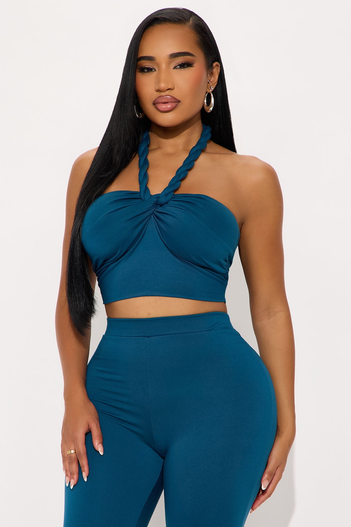 Heatwave Hottie Halter Capri Set - Teal