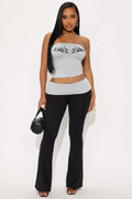 Rebel Love Strapless Pant Set - Grey/combo