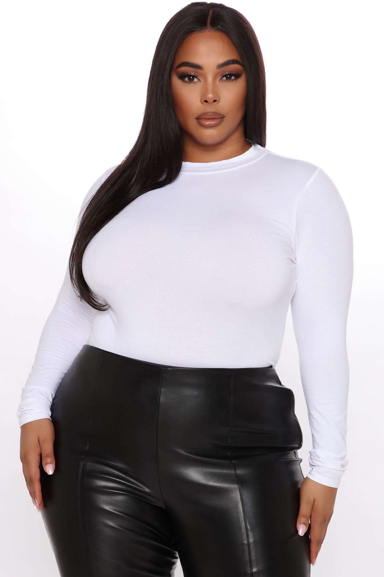 Melanie Mock Neck Bodysuit - White