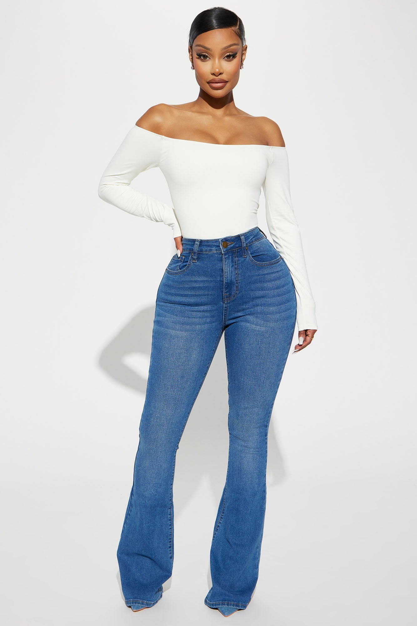 Tucson High Rise Stretch Flare Jeans - Medium Wash