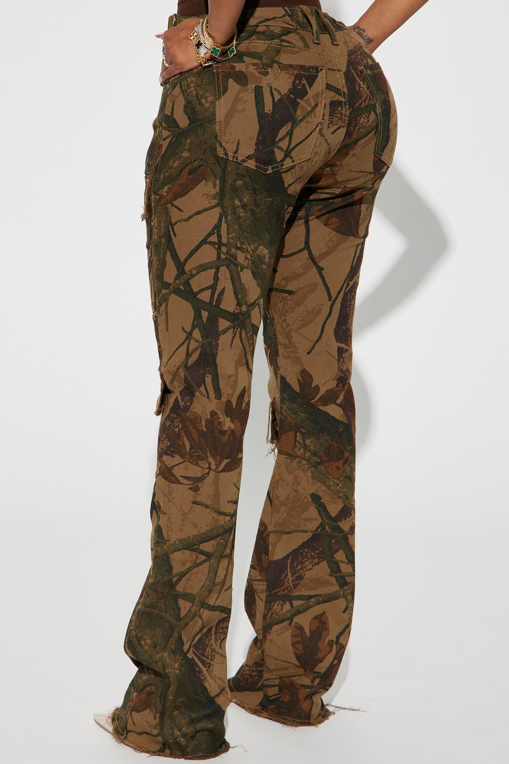 In The Wild Camo Stretch Cargo Jeans - Camouflage