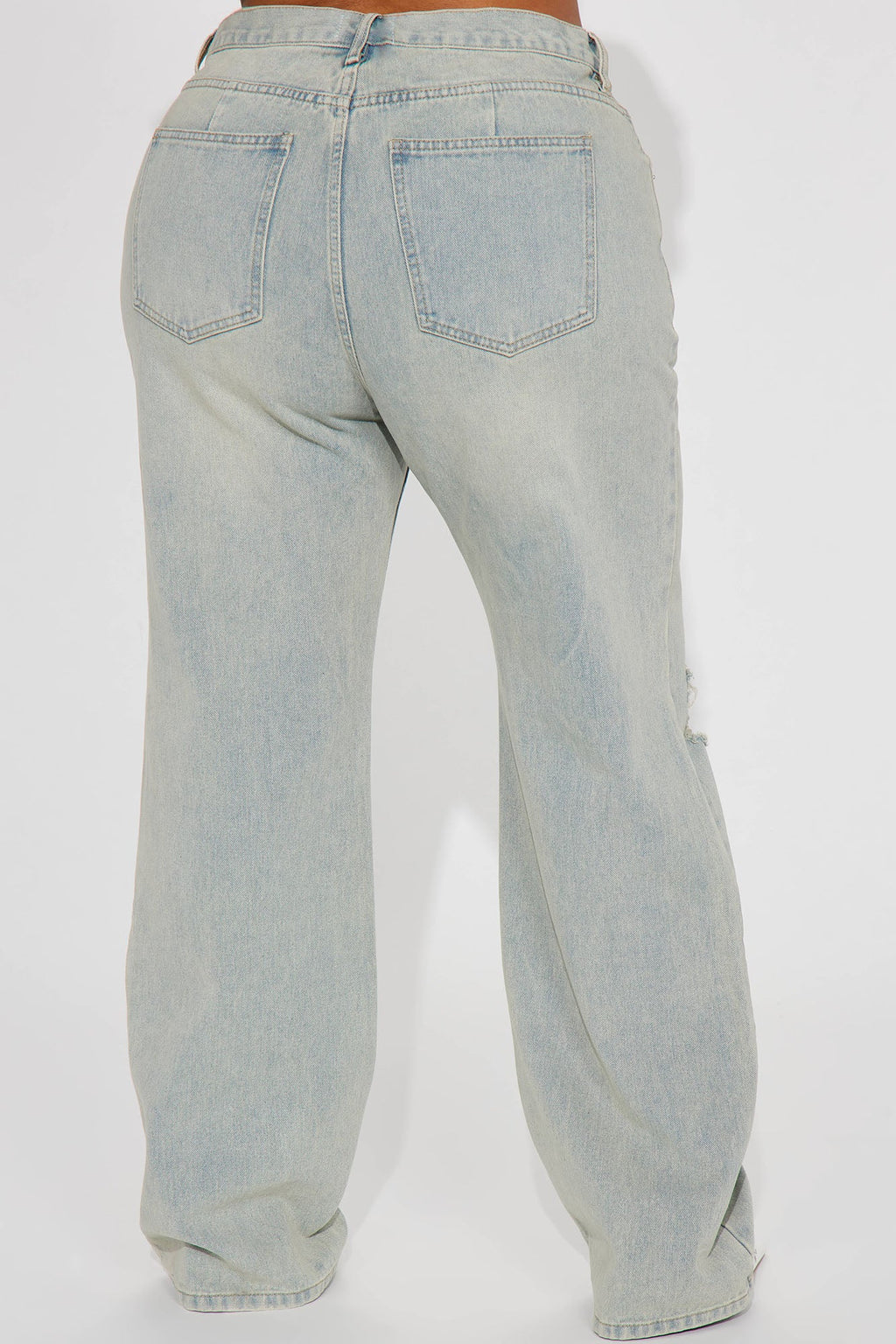 Far Away Tinted Non Stretch Straight Leg Jeans - Light Wash