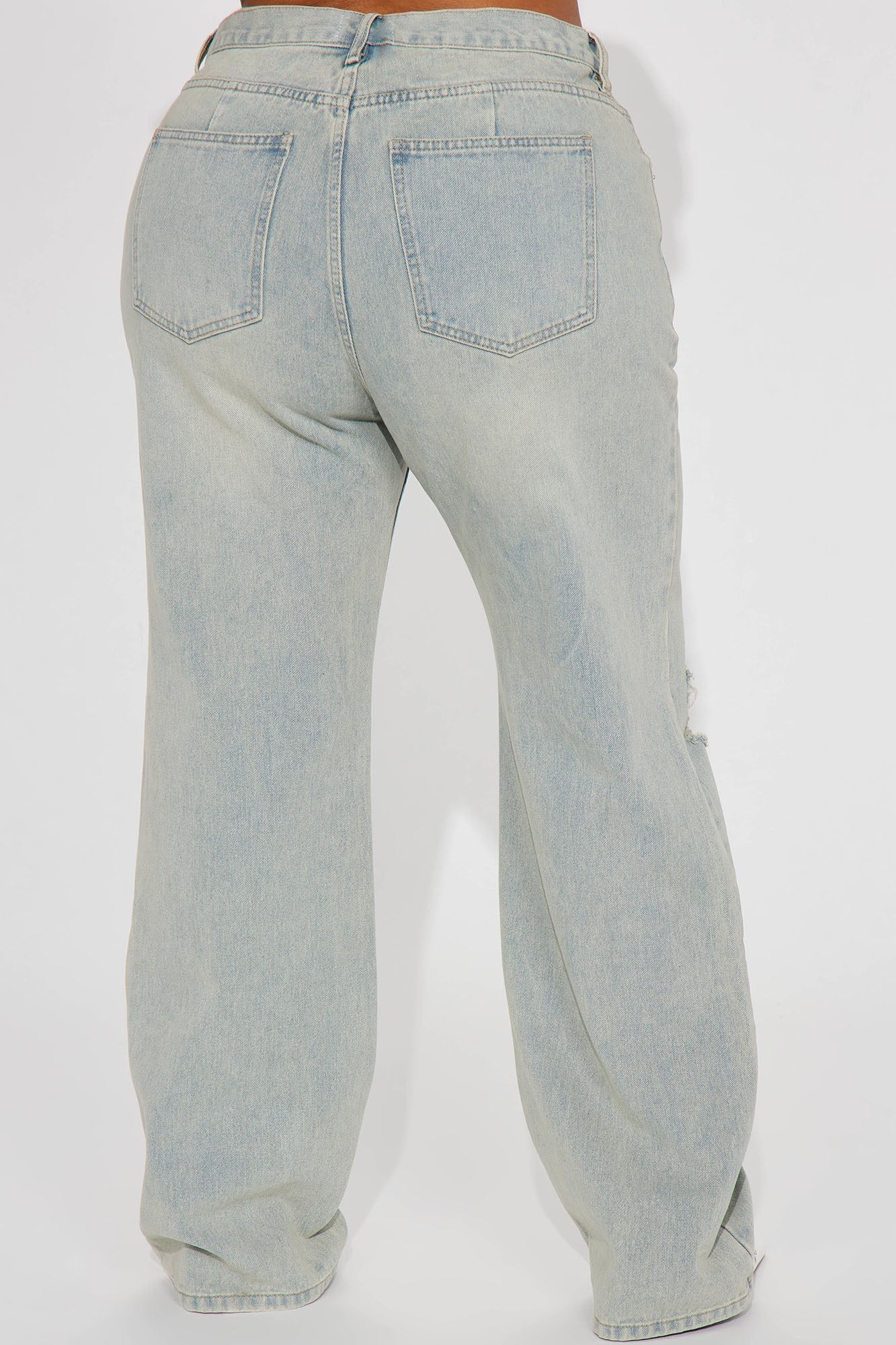 Far Away Tinted Non Stretch Straight Leg Jeans - Light Wash
