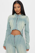 She's A Stunner Denim Jacket - Vintage Wash