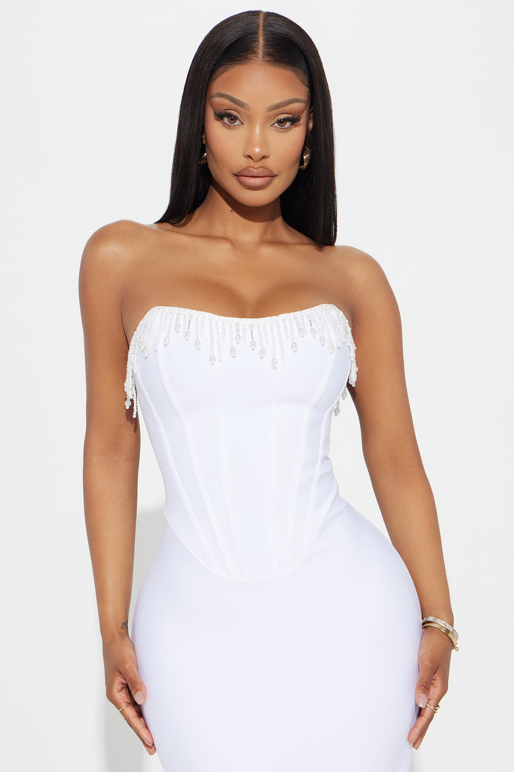 Win Me Over Bandage Midi Dress - White