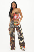 Miami Mood Printed Baggy Jeans - Brown/combo