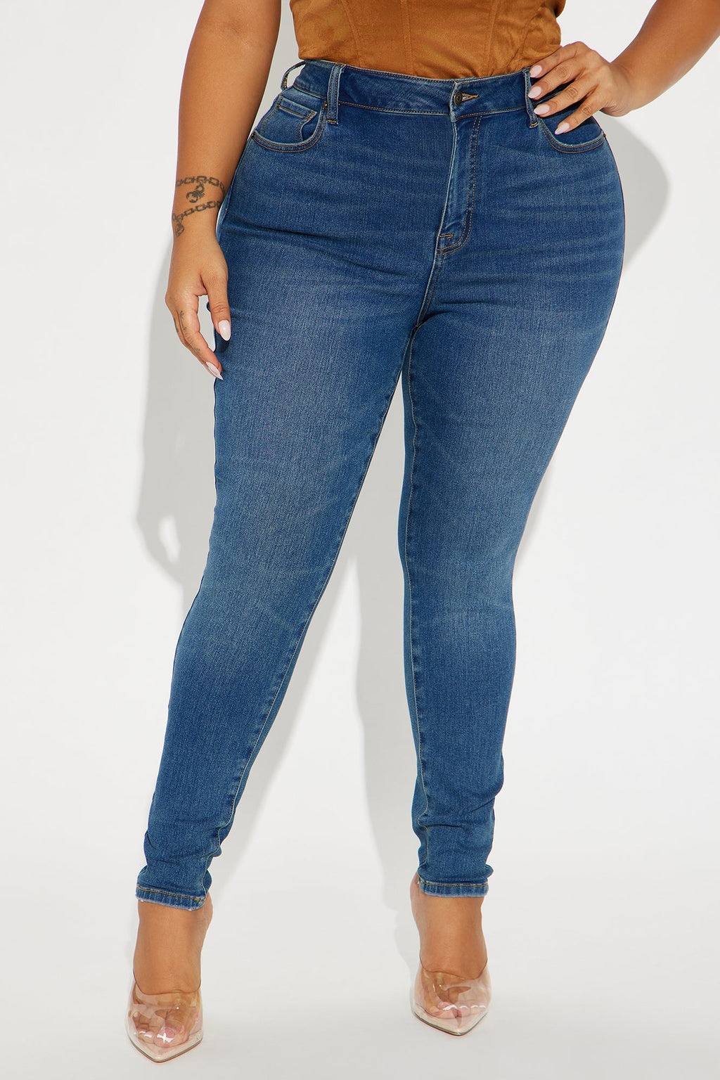 Yalena Stretch Skinny Jeans - Dark Wash