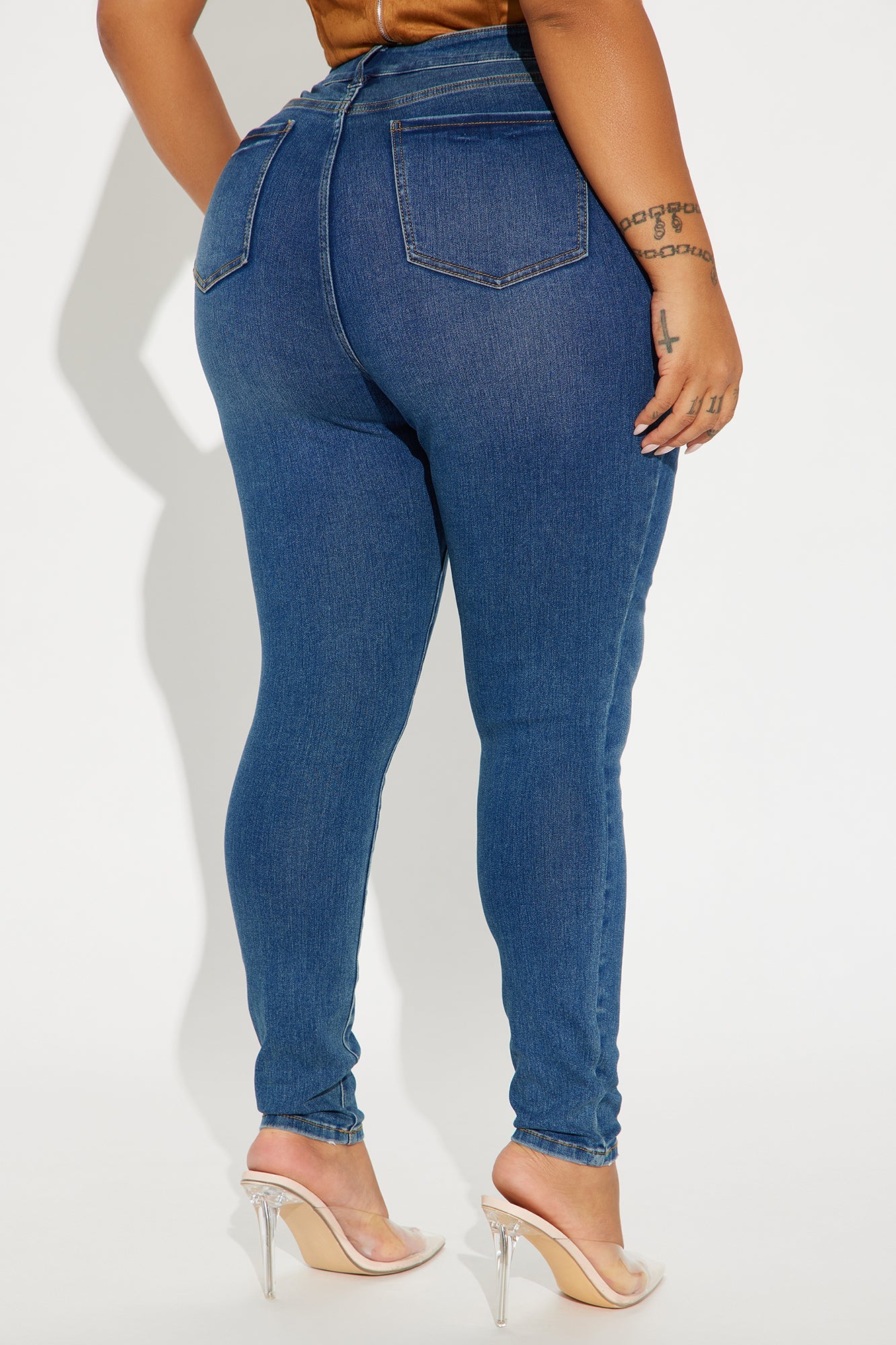 Yalena Stretch Skinny Jeans - Dark Wash